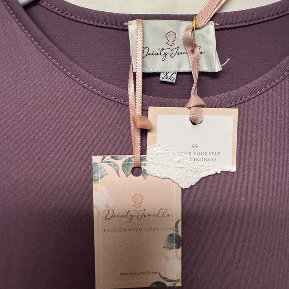 NWT Dainty Jewells Purple Crew Neckline Midi length Dress Size XL - Picture 2 of 3
